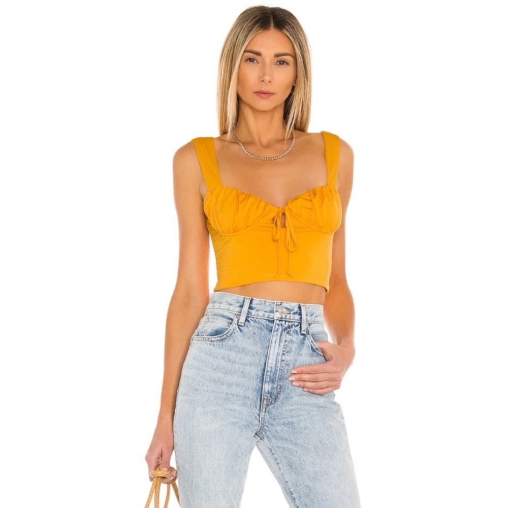 Camila Coelho Mustard Yellow Crop Top